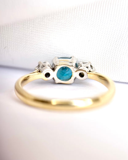 Bague Trilogie Zircon 0.85 carat &amp; Diamants "Ariel"