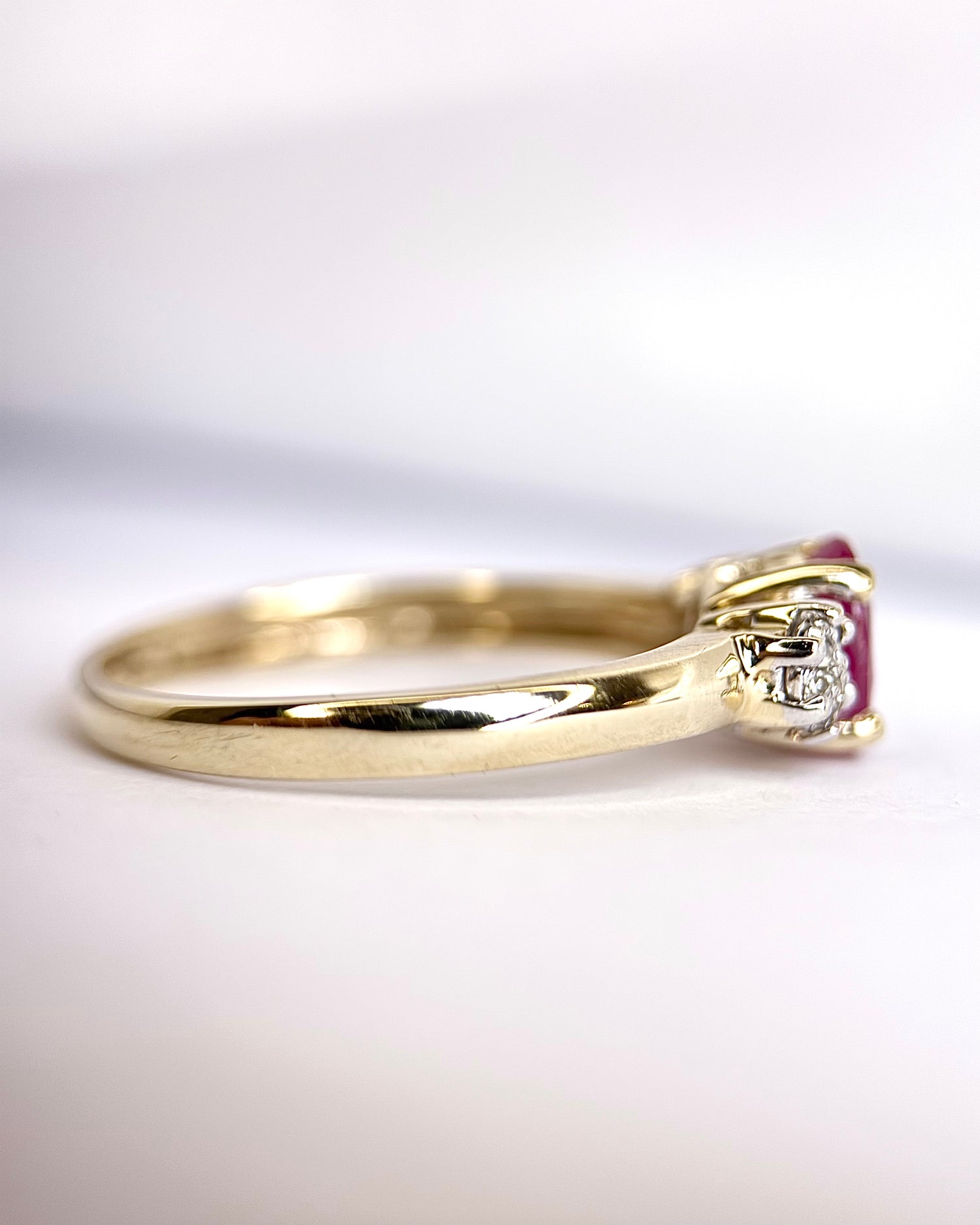 “Julia” Ruby Trilogy Ring, 0.60 carat &amp; Diamonds