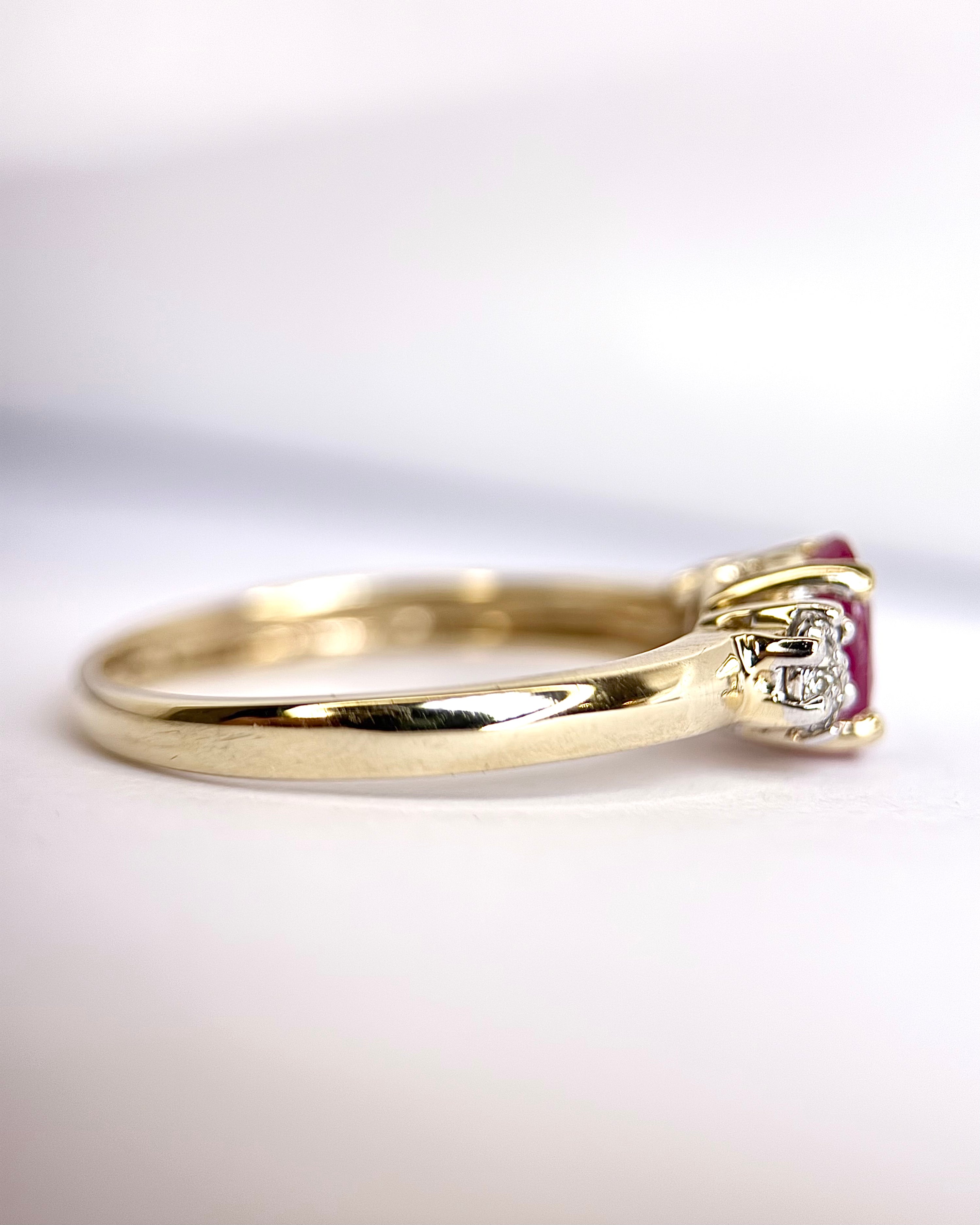 “Julia” Ruby Trilogy Ring, 0.60 carat &amp; Diamonds