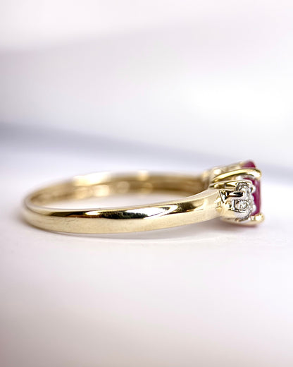 “Julia” Ruby Trilogy Ring, 0.60 carat &amp; Diamonds