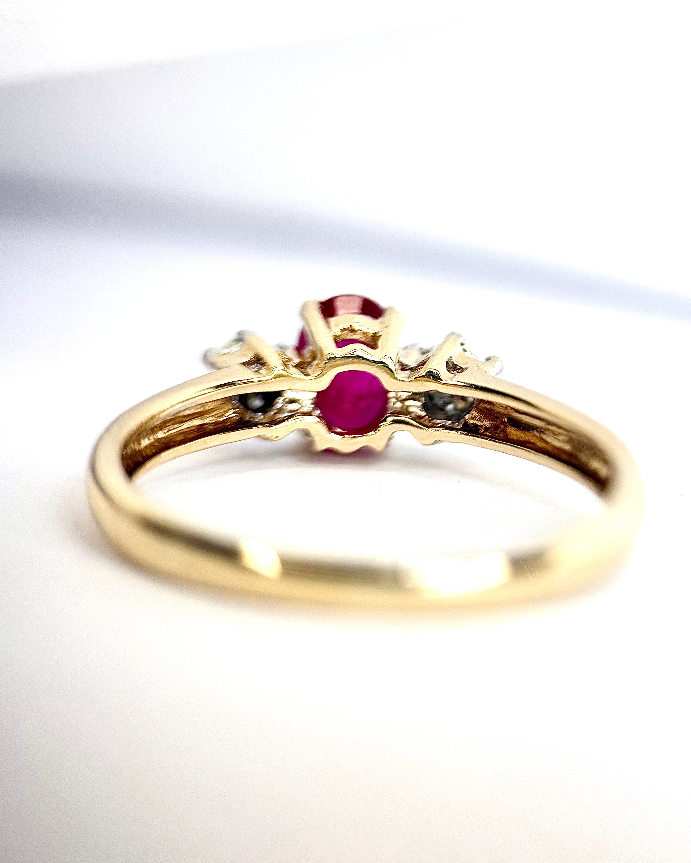 “Julia” Ruby Trilogy Ring, 0.60 carat &amp; Diamonds