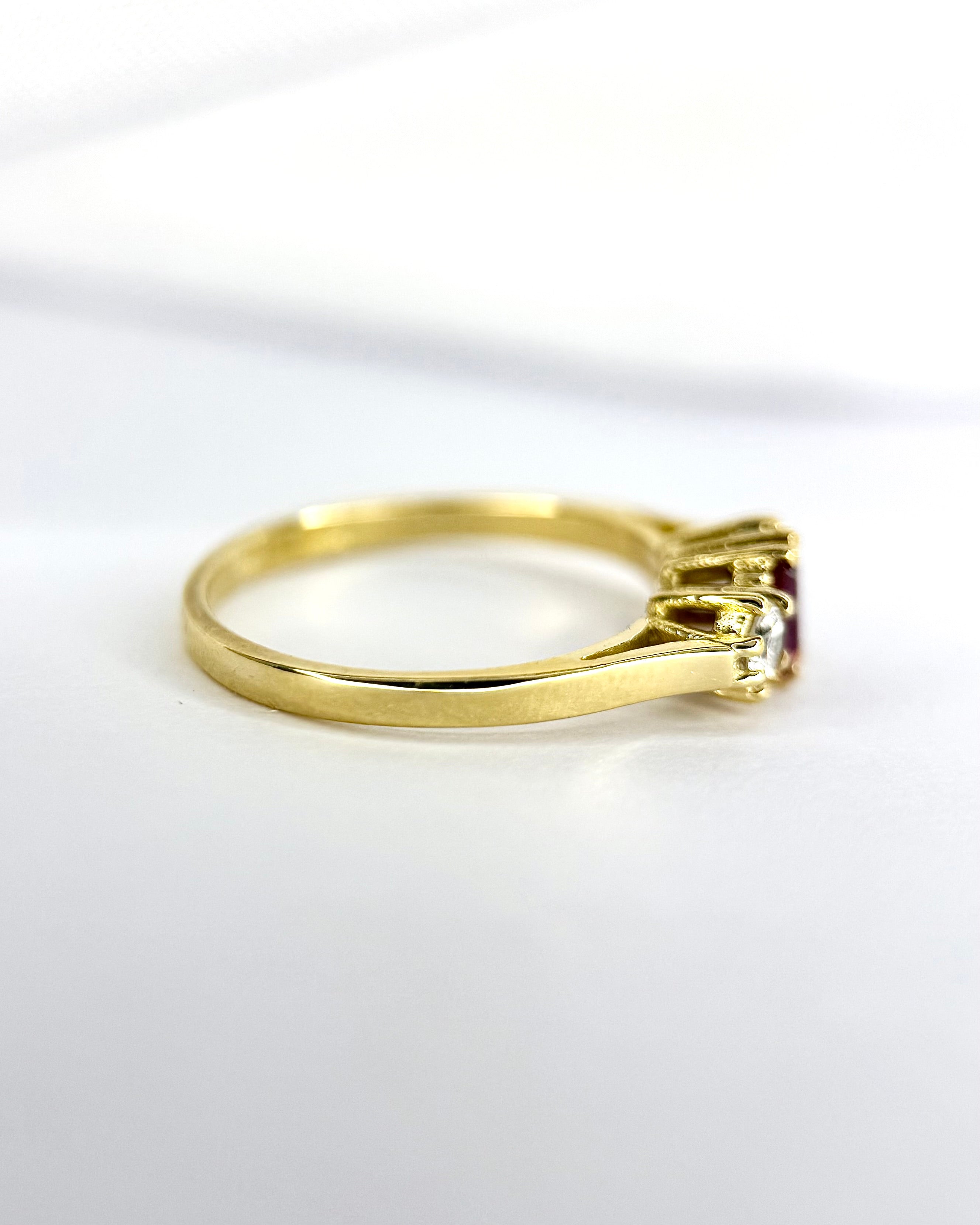 “Diana” 0.28-Carat Ruby &amp; Diamond Trilogy Ring