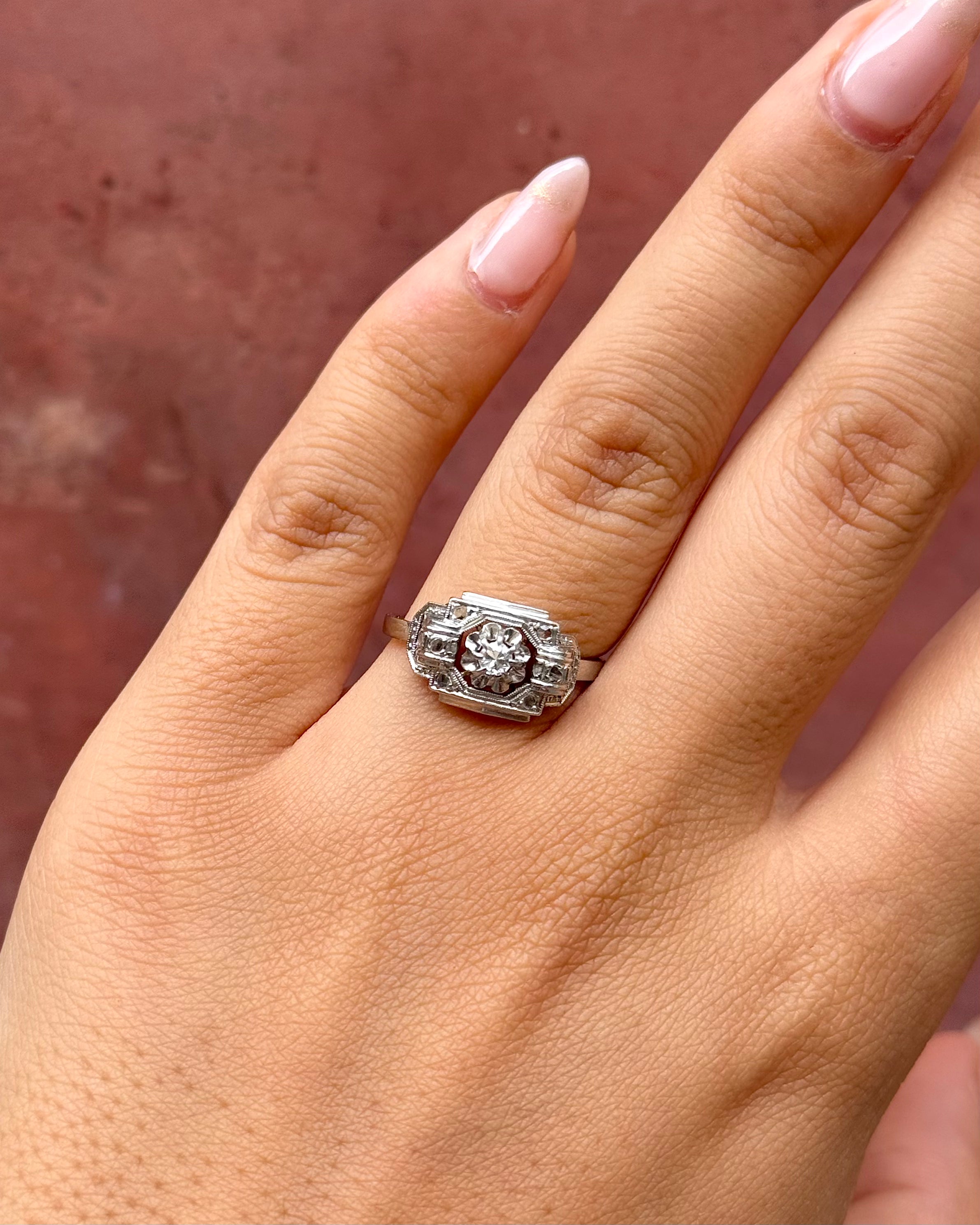 Anillo Art Déco de diamantes «Maude»