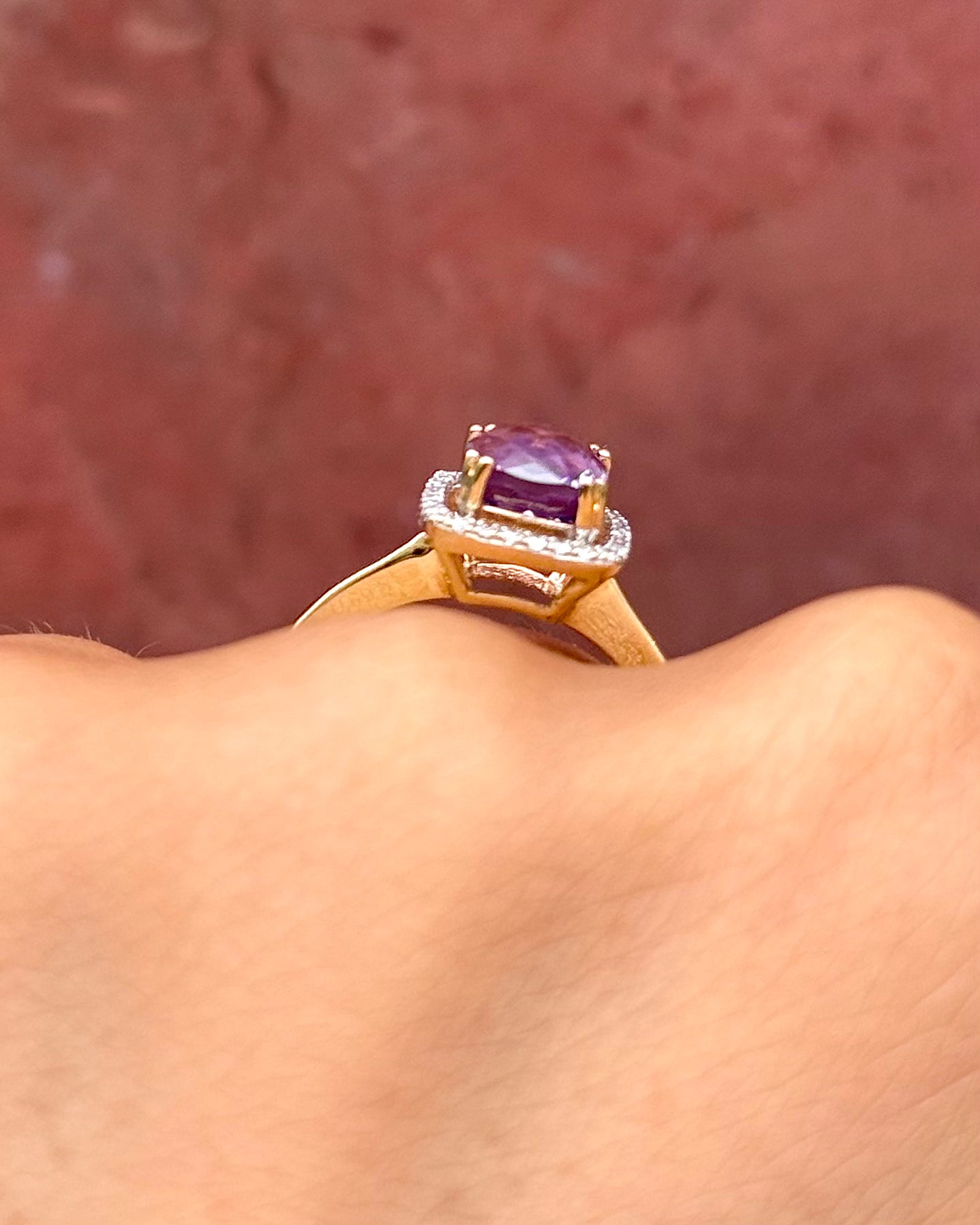 Anillo de estilo art déco con amatista de 1,64 quilates y diamantes «Janavi»