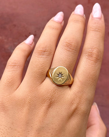 Anillo chevalier de diamantes «Jéremie»