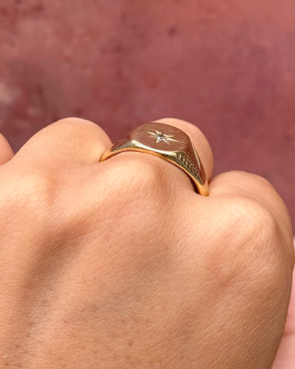 Anillo chevalier de diamantes «Jéremie»
