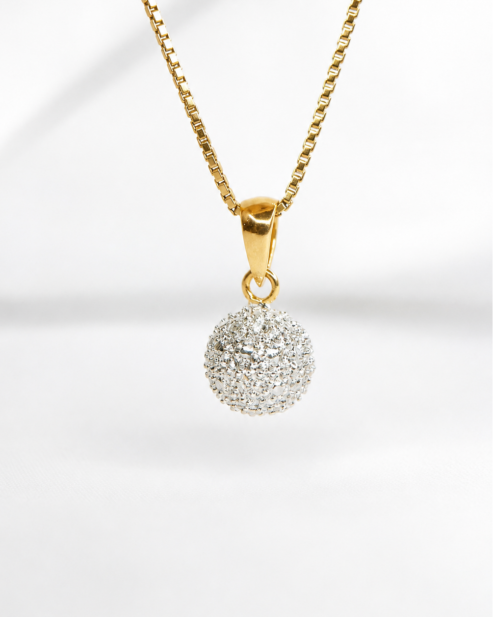 Colgante de bola de oro amarillo y gris «Chérine»