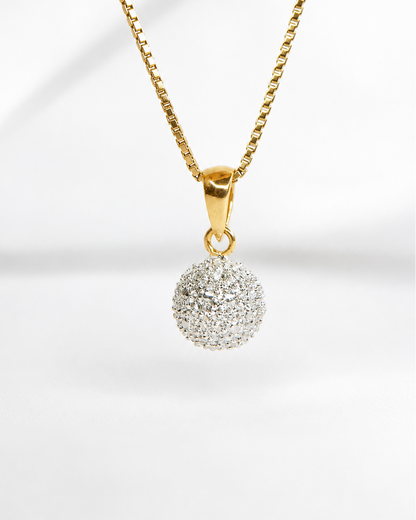 Colgante de bola de oro amarillo y gris «Chérine»