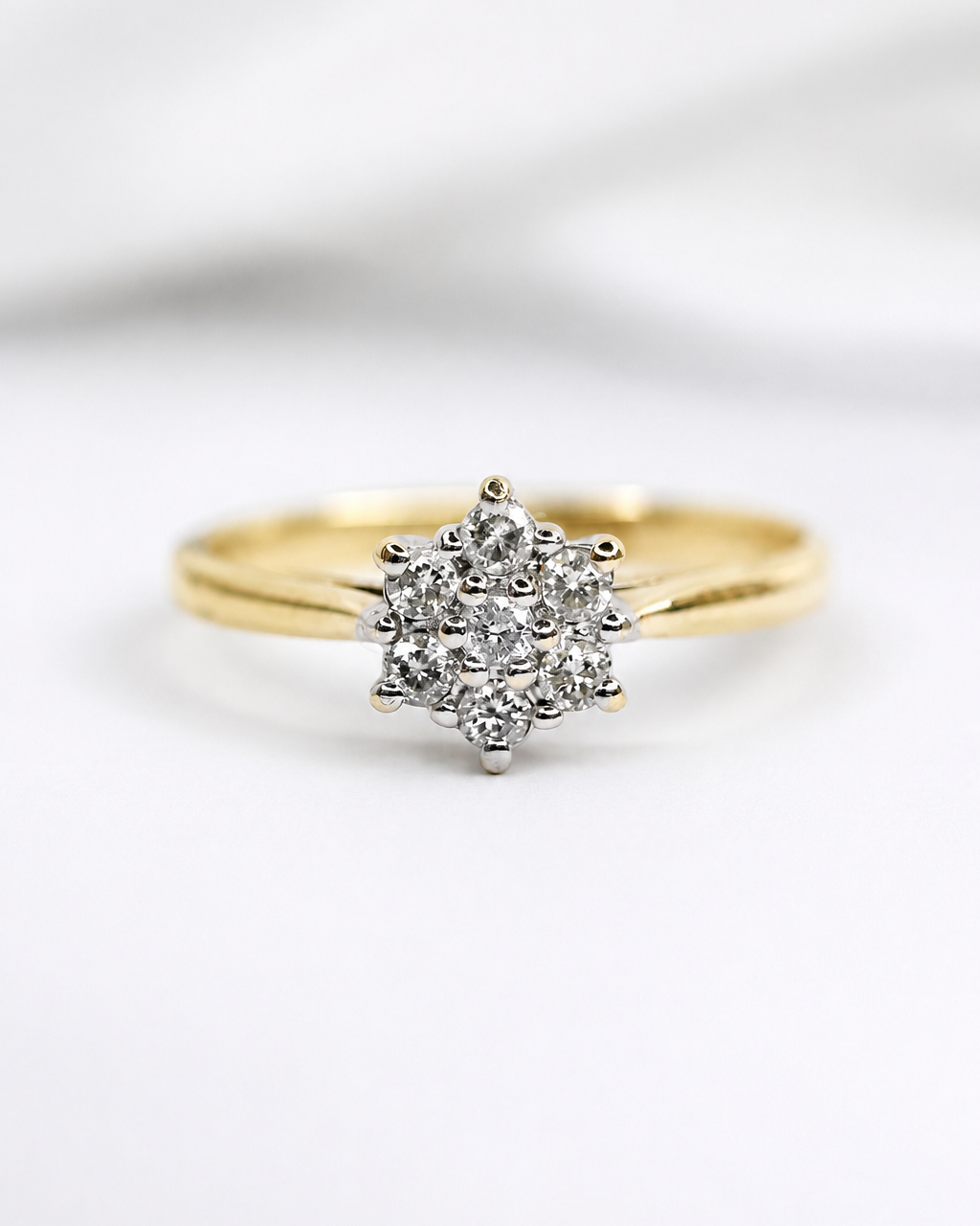 "Pascaline" 0.25-carat Diamond Daisy Ring