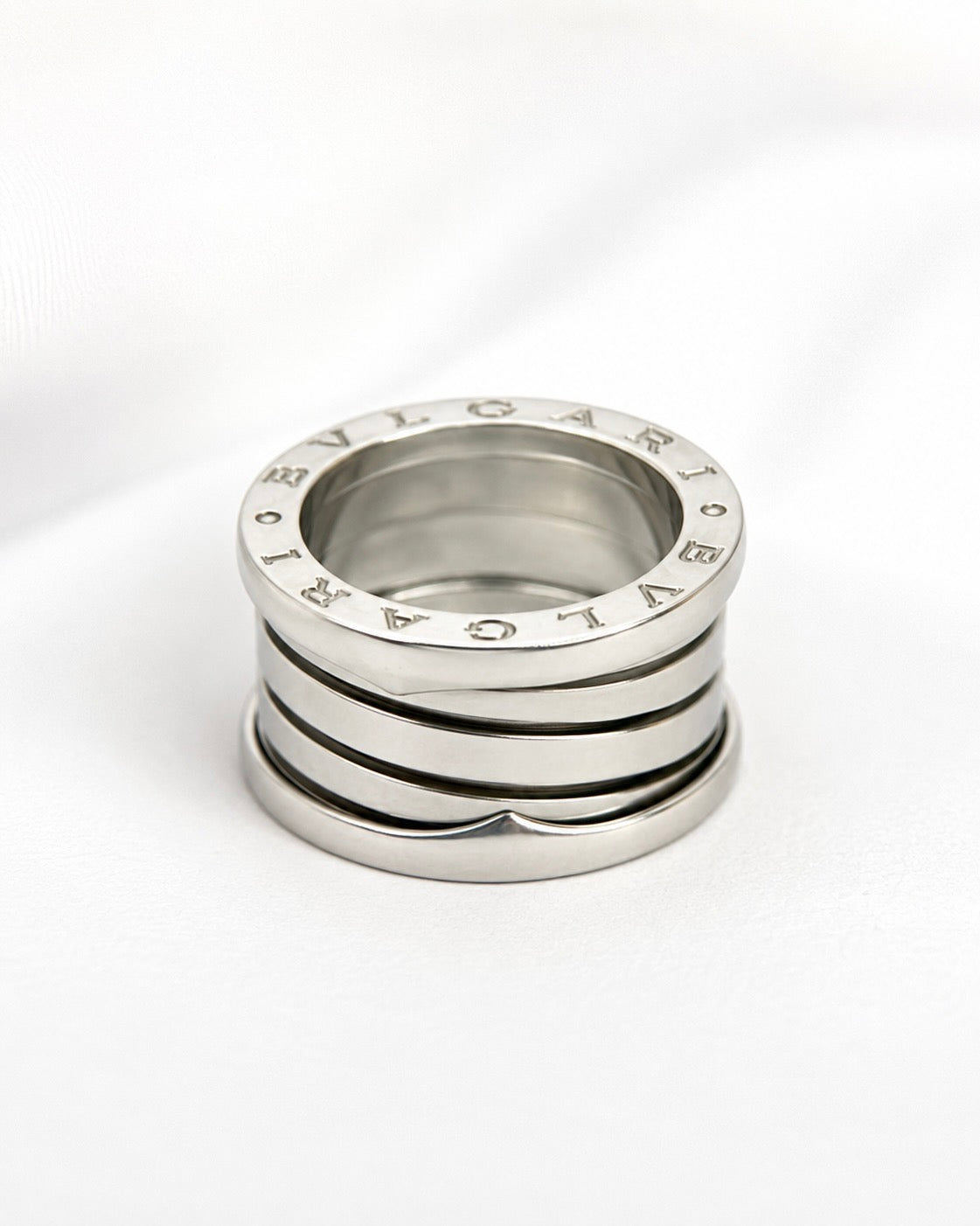 Anillo tipo alianza Bulgari de oro gris de 10,2 g «B.Zero 1»