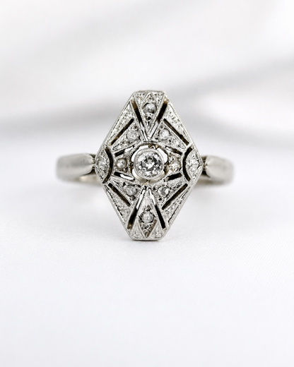 Anillo Art Déco de diamantes «Serena»