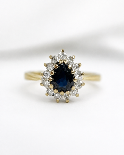 Bague Marguerite Saphir 0.98 carat &amp; Diamants 0.26 carat "Lou"