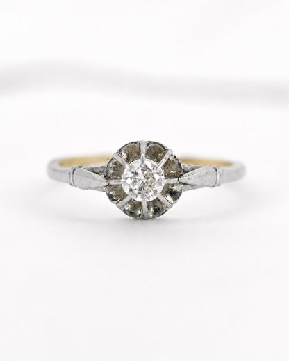 Anillo solitario de diamante Art Déco «Emilia»