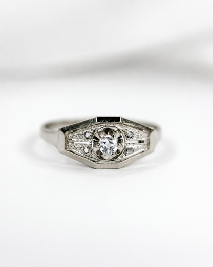 Anillo art déco de diamantes «Lédio»