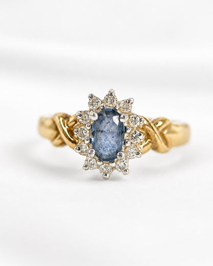 Bague Marguerite Saphir 0.55 carat &amp; Diamants "Sonia"