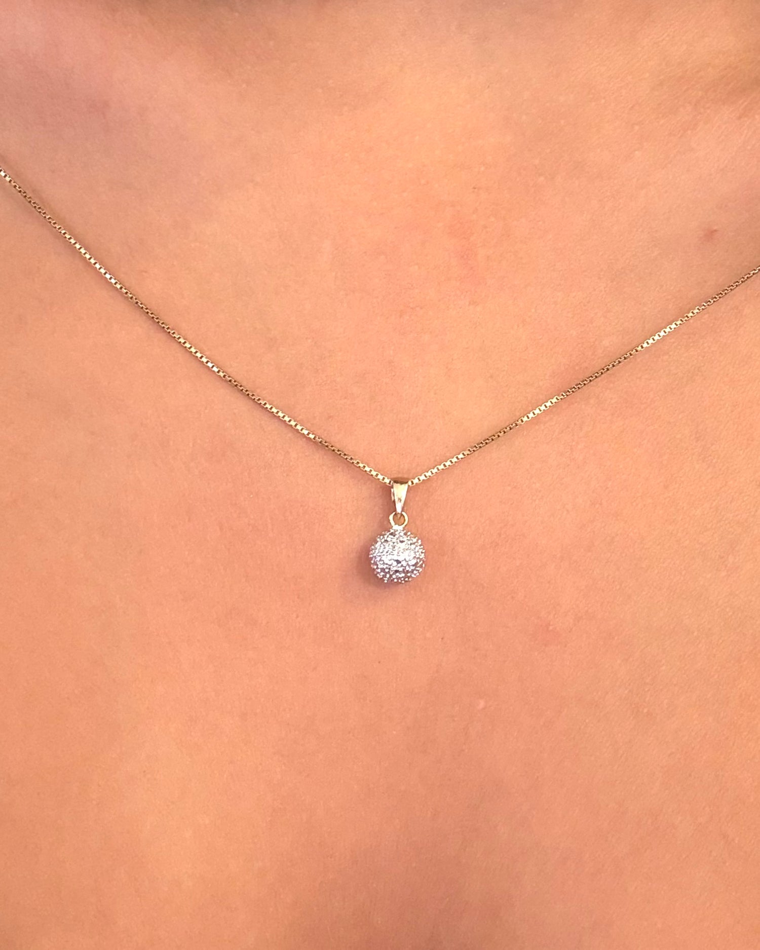 Colgante de bola de oro amarillo y gris «Chérine»