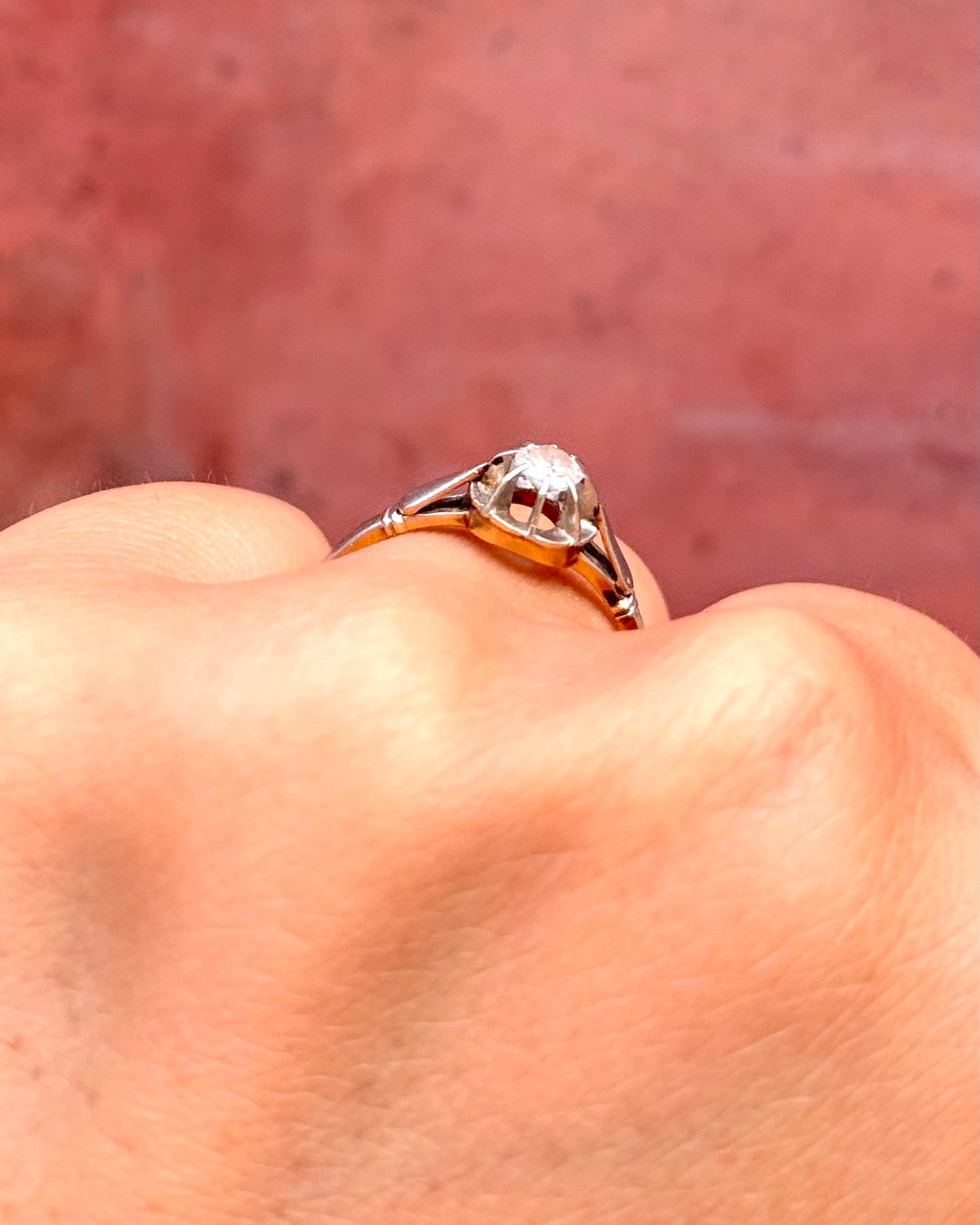 Anillo solitario de diamante Art Déco «Emilia»