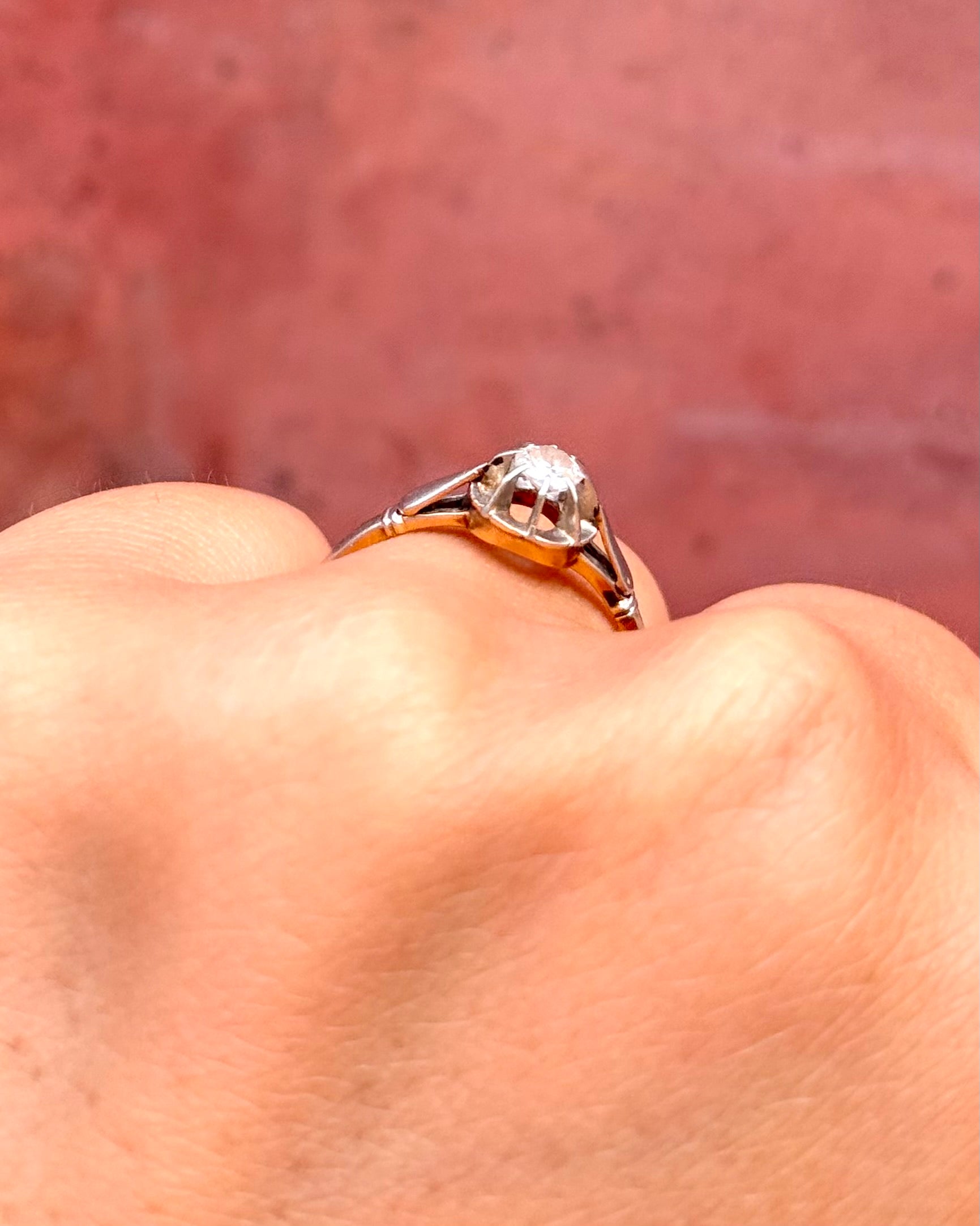 Anillo solitario de diamante Art Déco «Emilia»