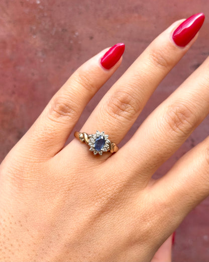 Bague Marguerite Saphir 0.55 carat &amp; Diamants "Sonia"