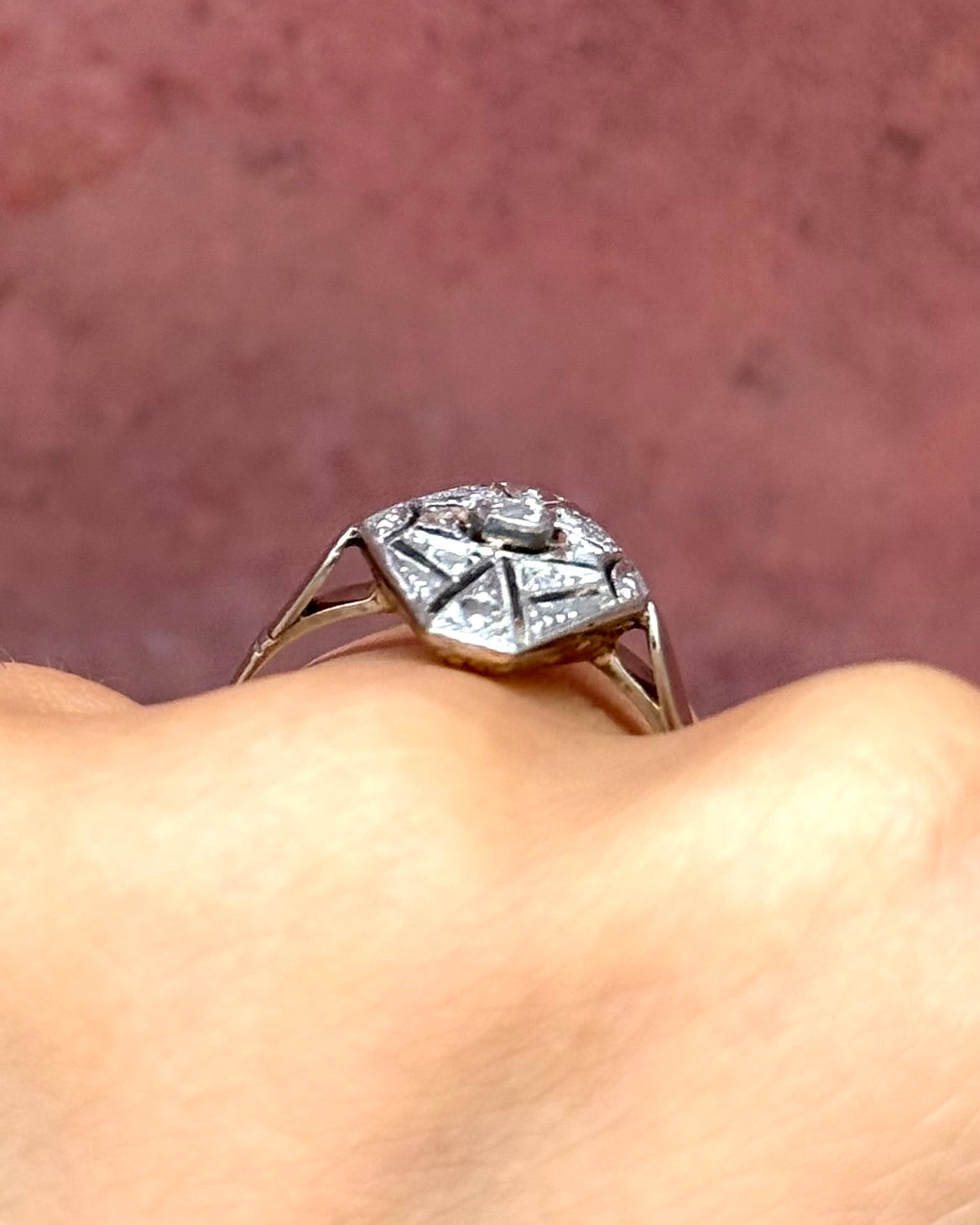 Anillo Art Déco de diamantes «Serena»