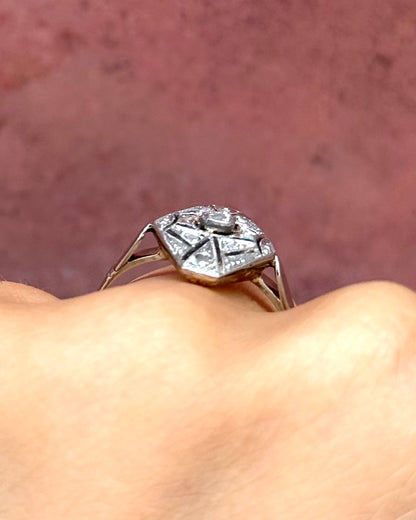 Anillo Art Déco de diamantes «Serena»