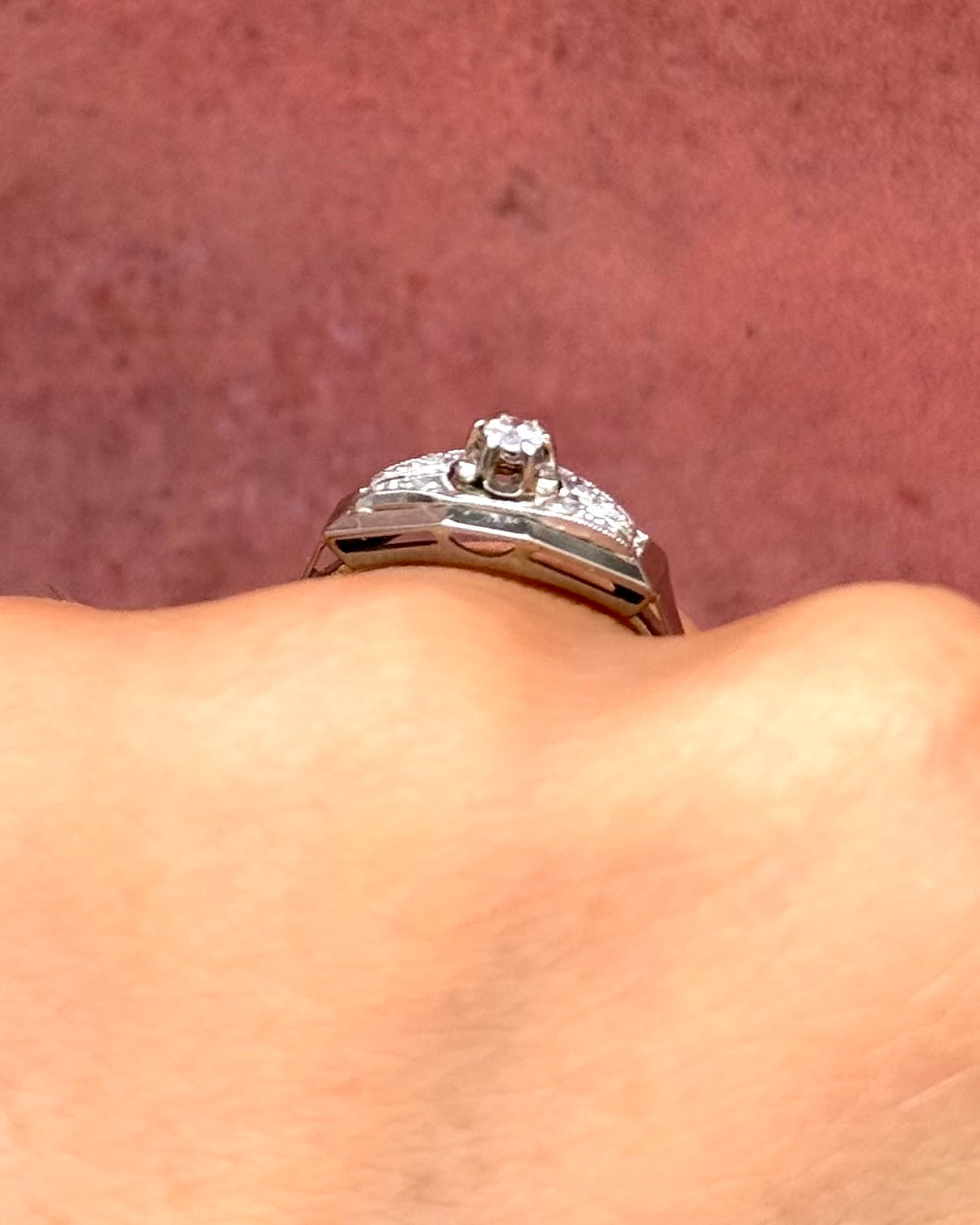 Anillo art déco de diamantes «Lédio»