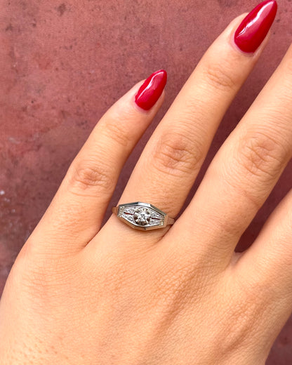 Anillo art déco de diamantes «Lédio»
