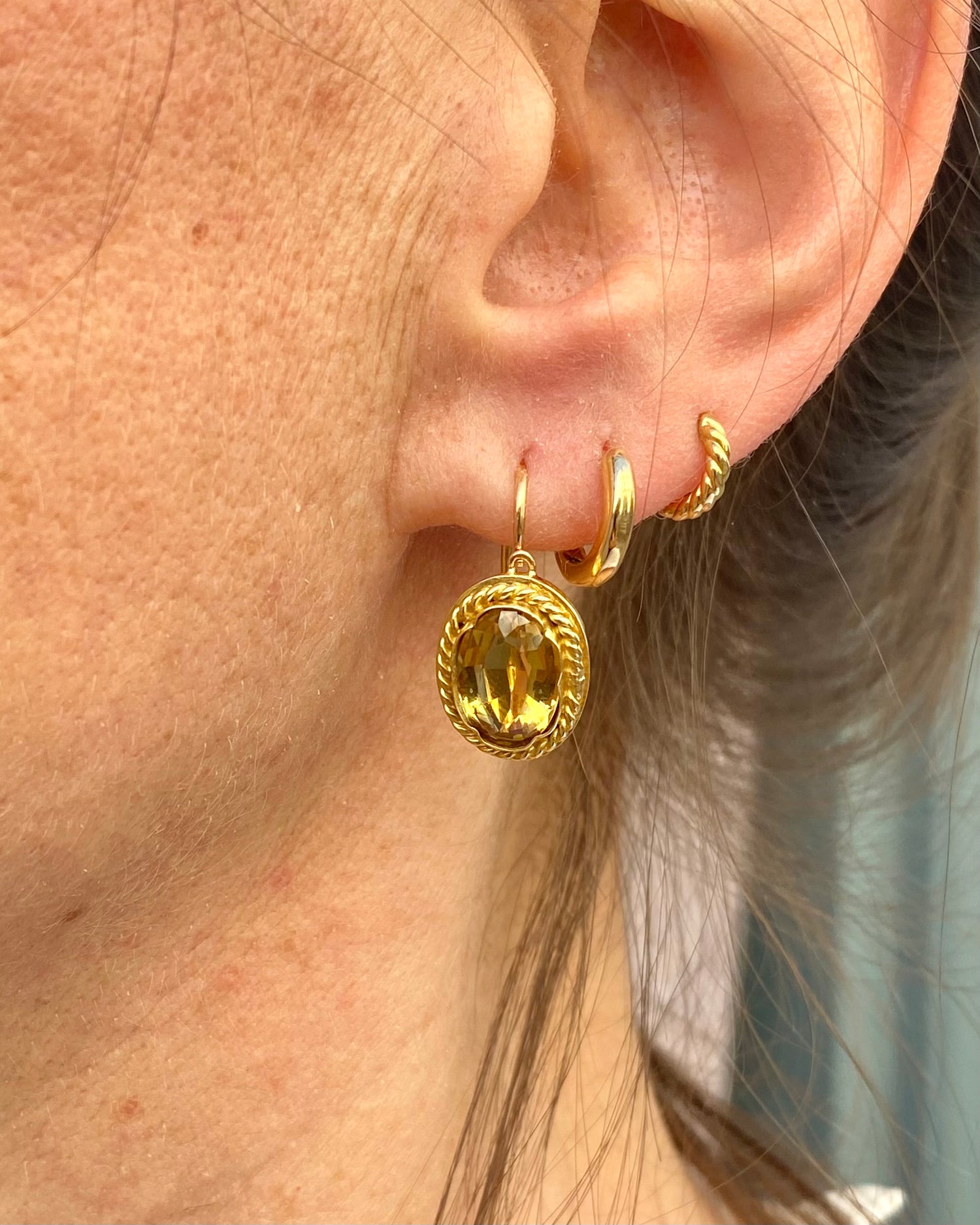 Pendientes Dormilones de Citrino 4.30 quilates "Connie"