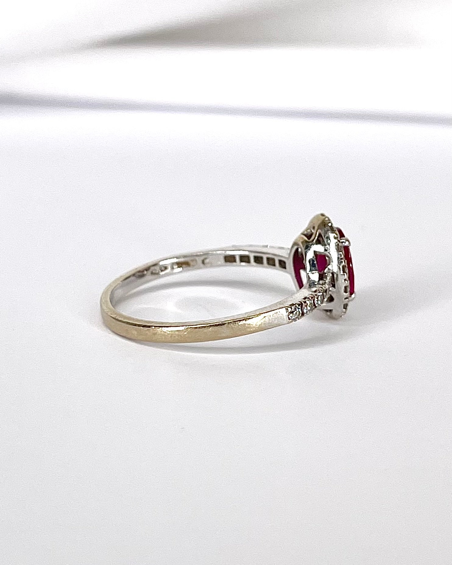 Solitaire Ruby Ring 1.09 Carat &amp; Diamonds 0.24 Carat "Jade"