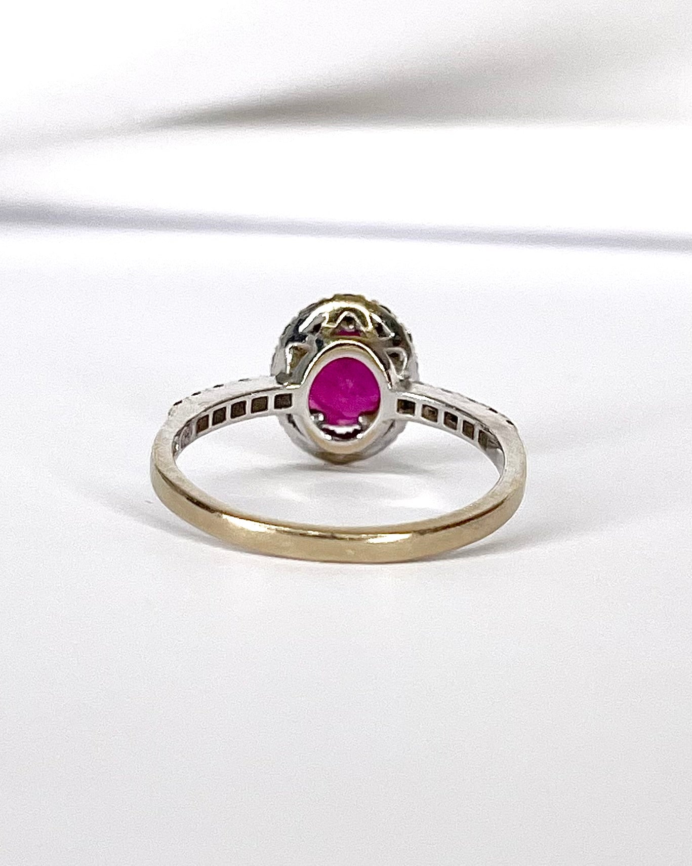 Solitaire Ruby Ring 1.09 Carat &amp; Diamonds 0.24 Carat "Jade"
