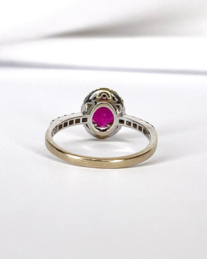 Solitaire Ruby Ring 1.09 Carat &amp; Diamonds 0.24 Carat "Jade"