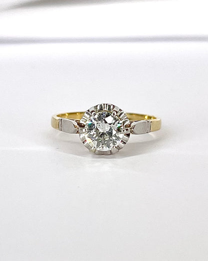 Art Deco Solitaire Diamond Ring 0.64 Carat "Colombe"
