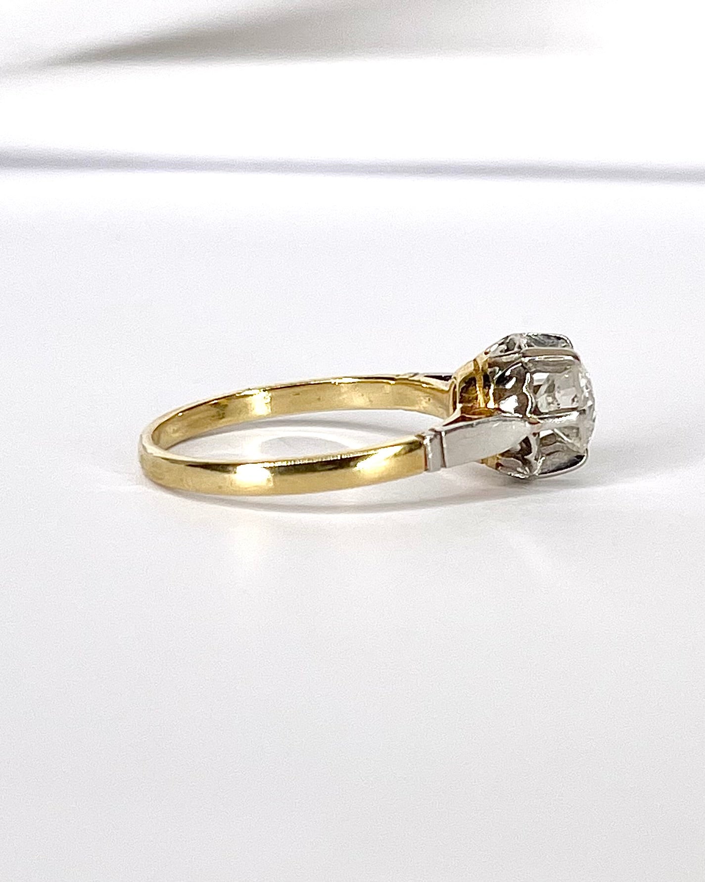 Art Deco Solitaire Diamond Ring 0.64 Carat "Colombe"