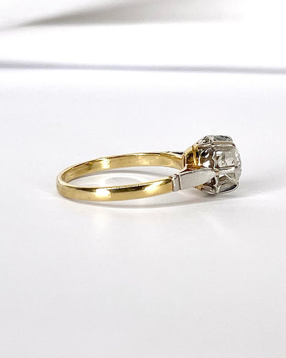 Art Deco Solitaire Diamond Ring 0.64 Carat "Colombe"