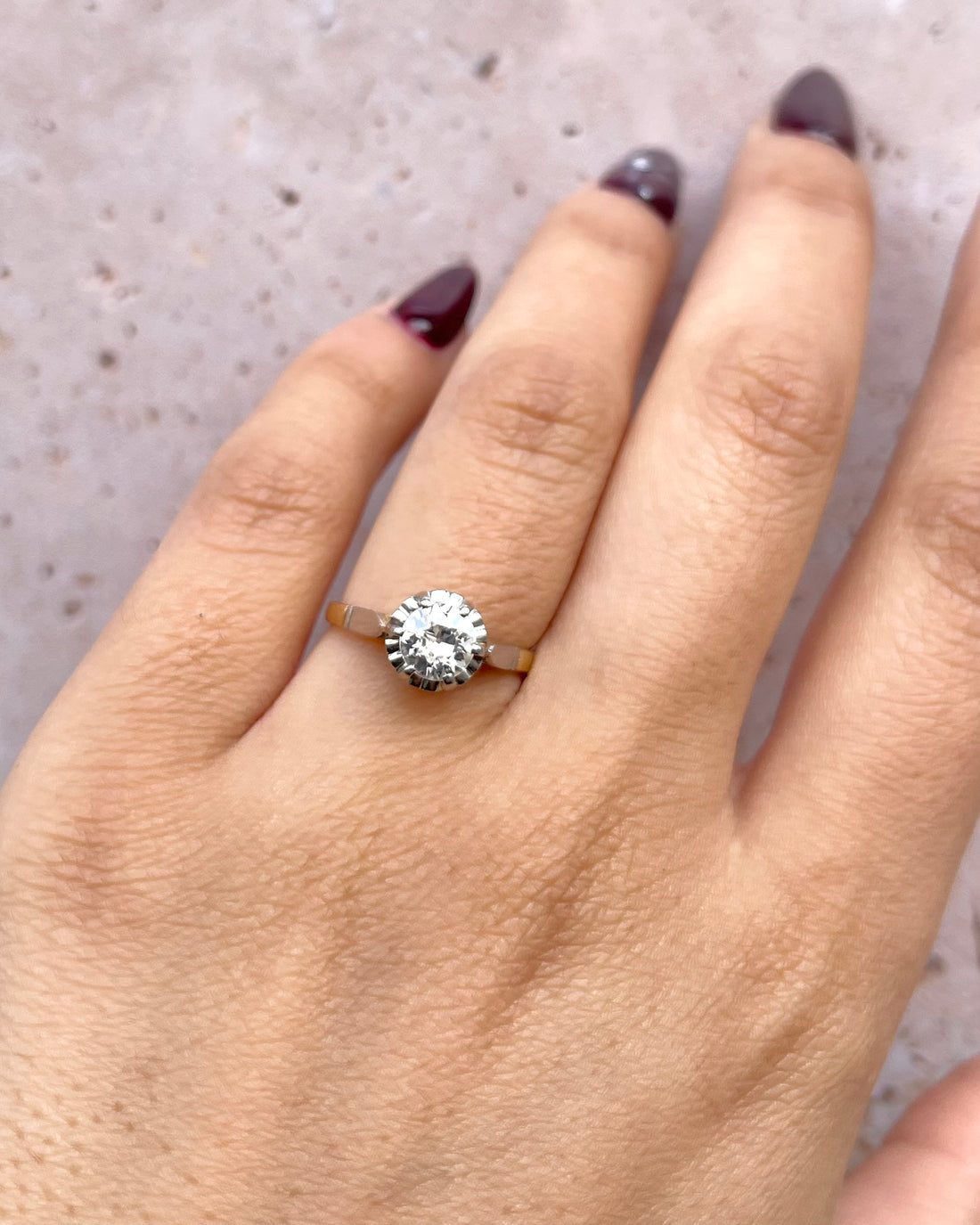 Bague Solitaire Art-Déco Diamant 0.64 carat "Colombe"