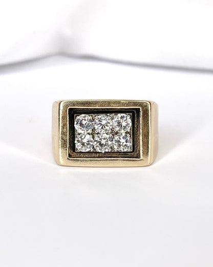 Anillo Tank Diamantes 1.20 quilates y Oro 9.15g "Océane"