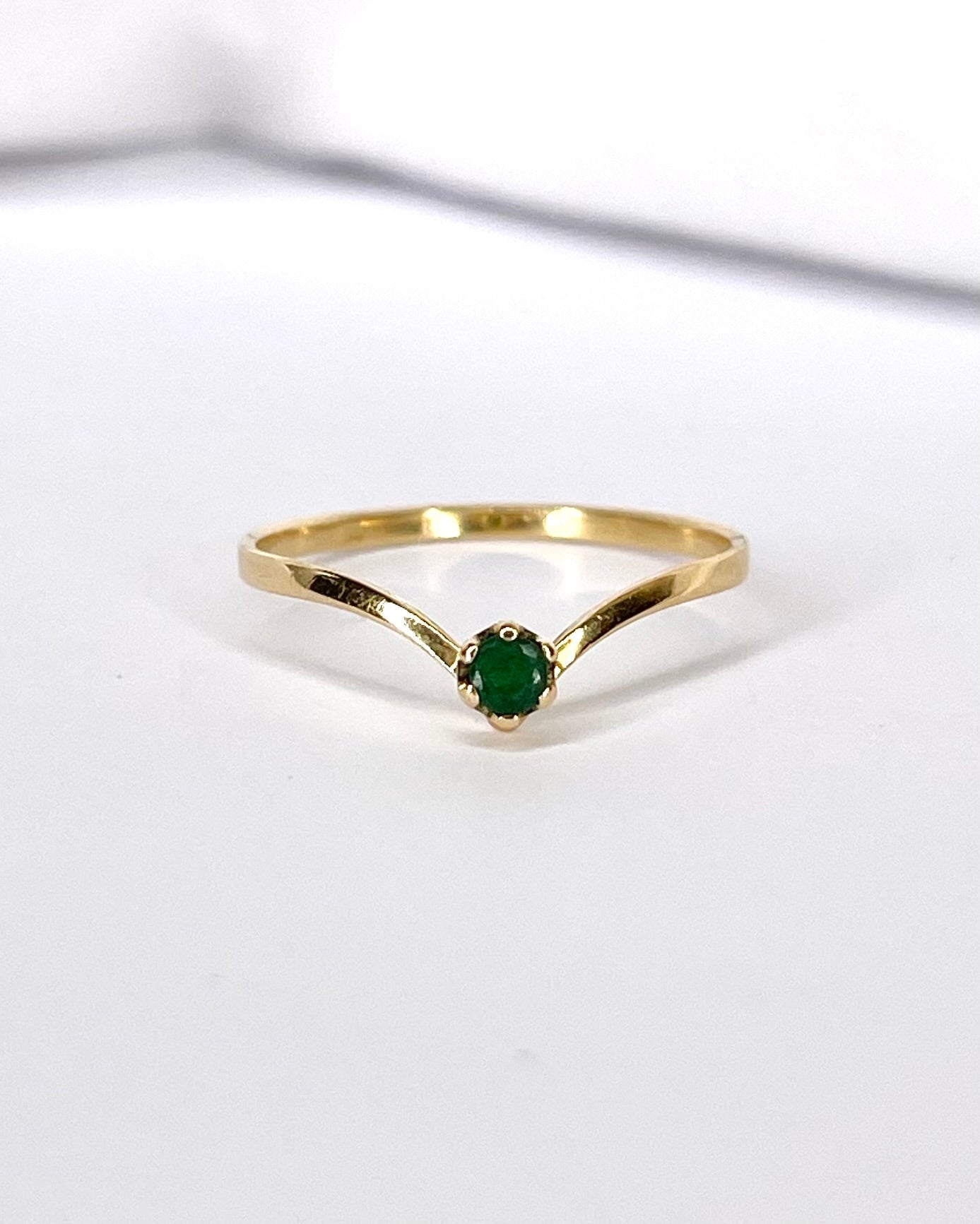 Anillo Diadema Solitario Esmeralda "Letty"