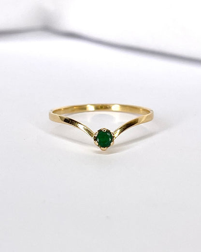 Anillo Diadema Solitario Esmeralda "Letty"