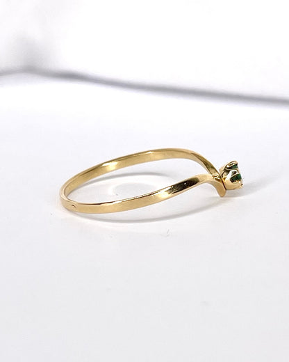 Anillo Diadema Solitario Esmeralda "Letty"