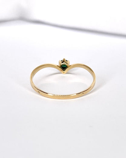 Anillo Diadema Solitario Esmeralda "Letty"