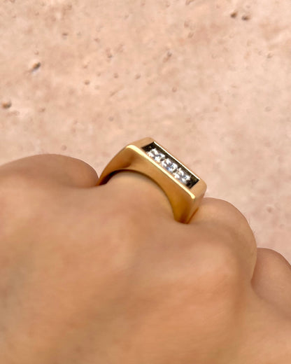 Anillo Tank Diamantes 1.20 quilates y Oro 9.15g "Océane"