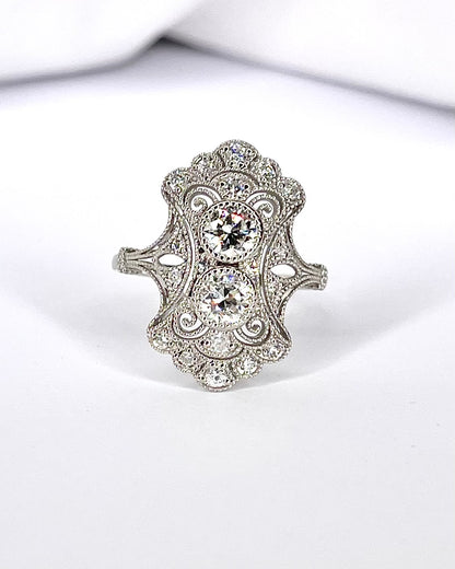Bague Style Art-Déco Diamants 0.84 carat "Paola"