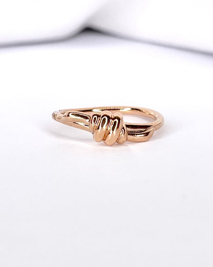Bague Jonc Torsadée Or Rose "Lola"
