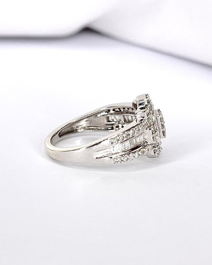 Bague Jonc Style Art Déco 81 Diamants 0.89 carat "Rebecca"