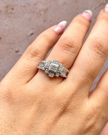 Bague Jonc Style Art Déco 81 Diamants 0.89 carat "Rebecca"