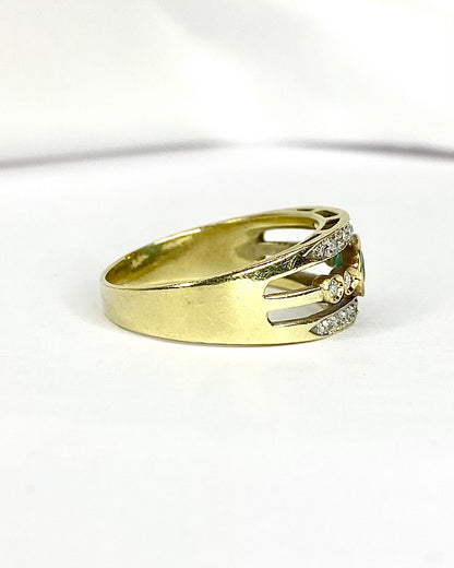 Emerald 0.38 Carat and Diamonds "Olympe" Bangle Ring