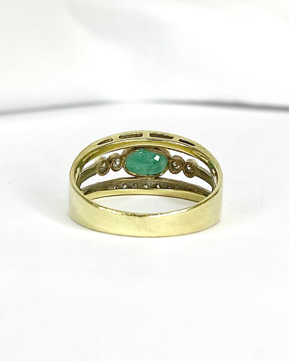 Emerald 0.38 Carat and Diamonds "Olympe" Bangle Ring