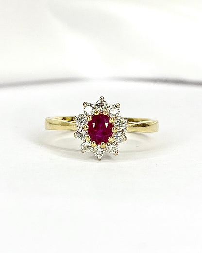 Marguerite Ruby 0.50 Carat &amp; Diamonds Ring "Oriane"