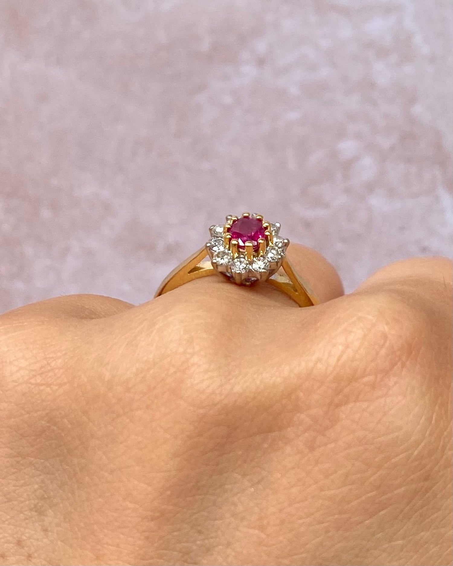 Marguerite Ruby 0.50 Carat &amp; Diamonds Ring "Oriane"