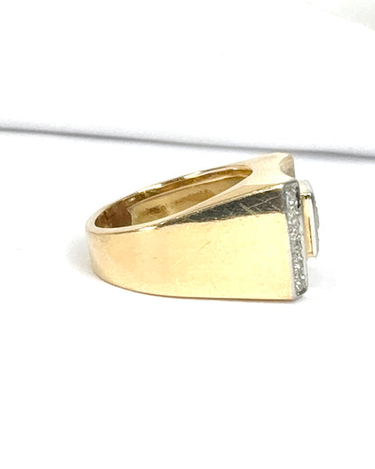 Anillo Tank Diamantes y Oro rosa 10,41g "Liliana"